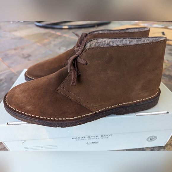NEW JCrew MacAlister shearling-lined suede boots - Auburn - Size 8.5 Mens - Picture 2 of 14